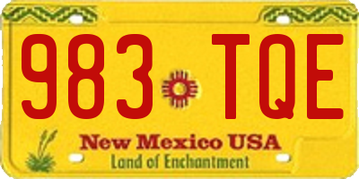 NM license plate 983TQE