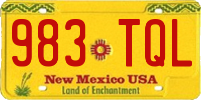 NM license plate 983TQL