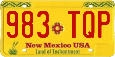 NM license plate 983TQP