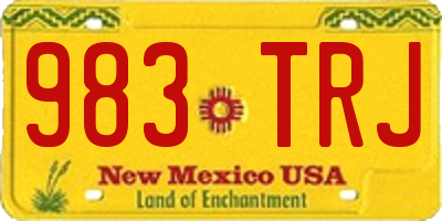 NM license plate 983TRJ