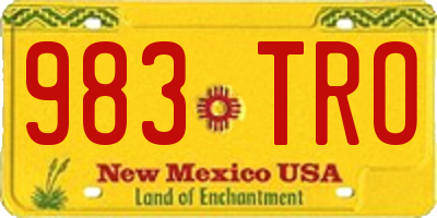 NM license plate 983TRO