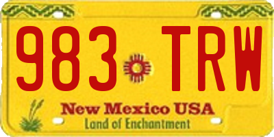NM license plate 983TRW