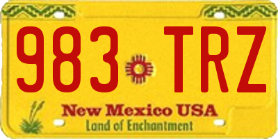 NM license plate 983TRZ