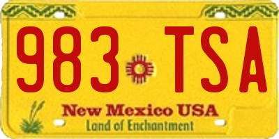 NM license plate 983TSA