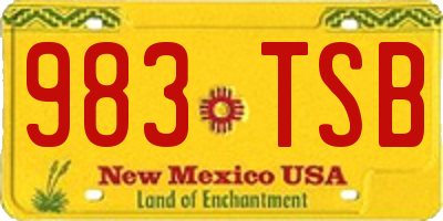 NM license plate 983TSB