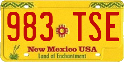 NM license plate 983TSE