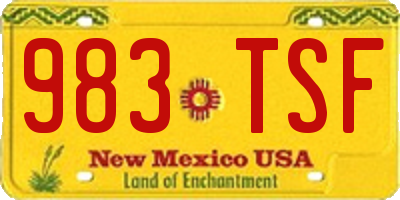 NM license plate 983TSF