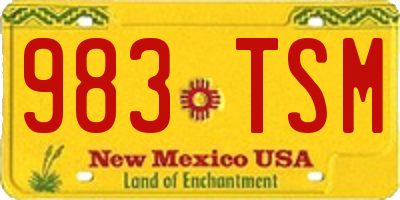 NM license plate 983TSM