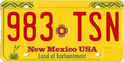 NM license plate 983TSN