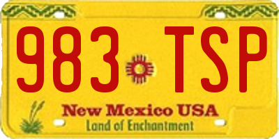 NM license plate 983TSP