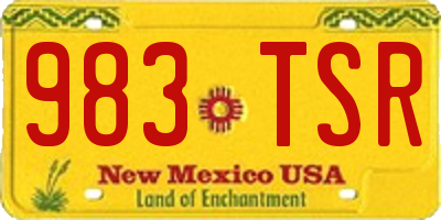 NM license plate 983TSR