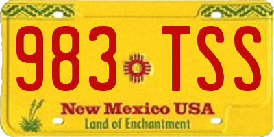 NM license plate 983TSS