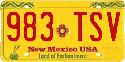 NM license plate 983TSV