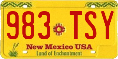 NM license plate 983TSY