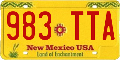 NM license plate 983TTA