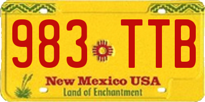 NM license plate 983TTB