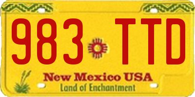 NM license plate 983TTD
