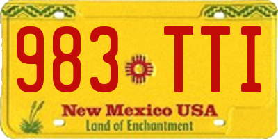 NM license plate 983TTI