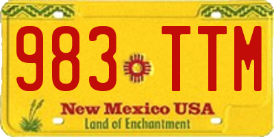 NM license plate 983TTM