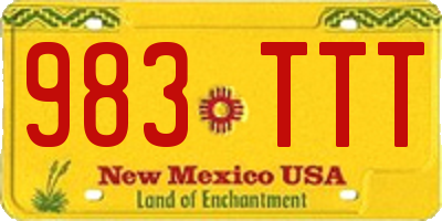 NM license plate 983TTT