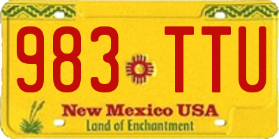 NM license plate 983TTU