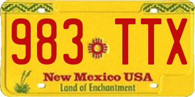 NM license plate 983TTX