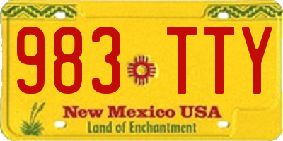 NM license plate 983TTY