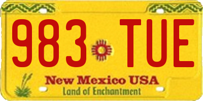 NM license plate 983TUE