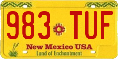 NM license plate 983TUF
