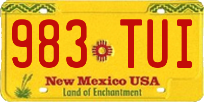 NM license plate 983TUI