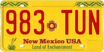NM license plate 983TUN