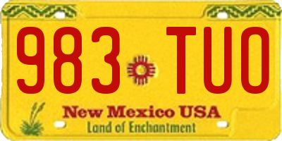NM license plate 983TUO