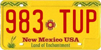 NM license plate 983TUP