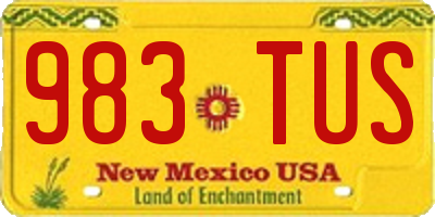 NM license plate 983TUS