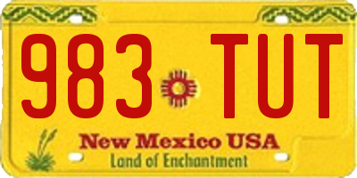 NM license plate 983TUT
