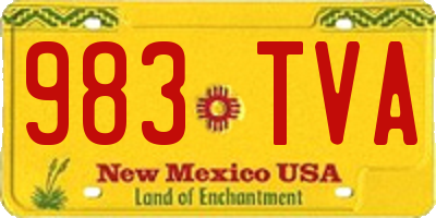 NM license plate 983TVA