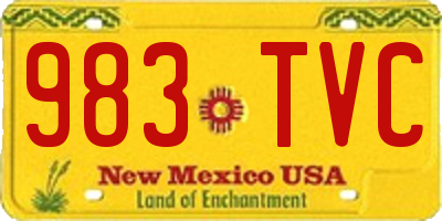 NM license plate 983TVC