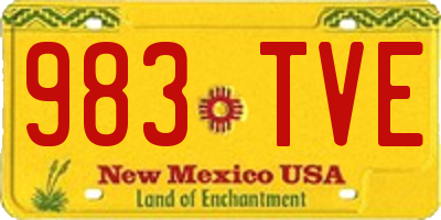 NM license plate 983TVE