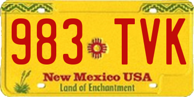 NM license plate 983TVK