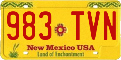 NM license plate 983TVN