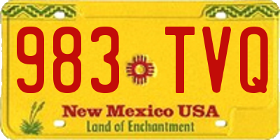 NM license plate 983TVQ