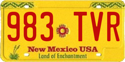 NM license plate 983TVR