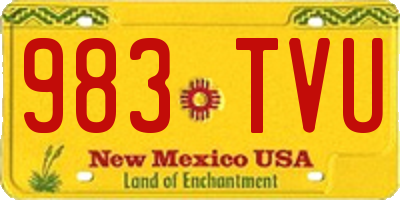 NM license plate 983TVU