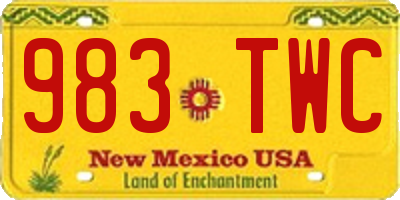 NM license plate 983TWC