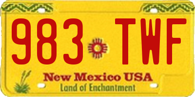 NM license plate 983TWF