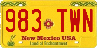 NM license plate 983TWN