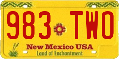 NM license plate 983TWO