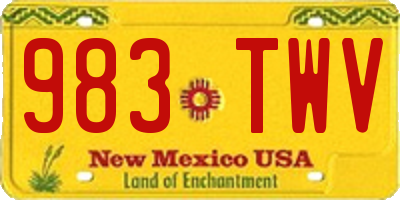 NM license plate 983TWV