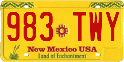 NM license plate 983TWY