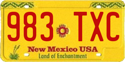NM license plate 983TXC